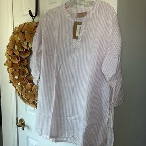 Rungolee Striped Split Neck Blouse